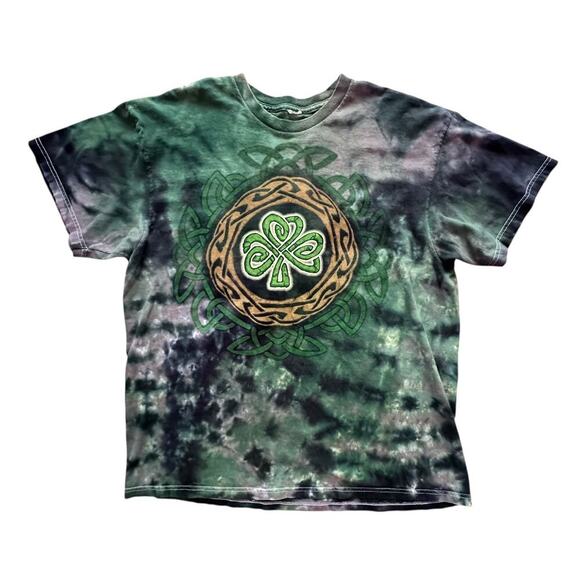 THE MOUNTAIN x 2000s Green Tie-Dye Celtic Shirt Size M - Picture 1 of 5